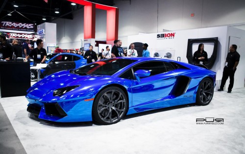 PUR Wheels Chrome Blue Lamborghini Aventador