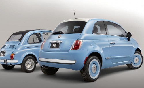 1957 fiat 500n and 2014 fiat 500 1957 edition