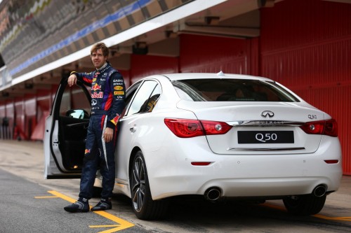 Infiniti Q50 and sebastian vettel