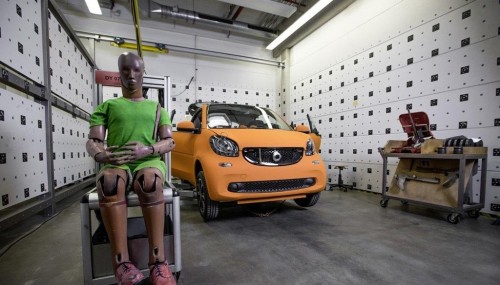 2015 Smart ForTwo and Mercedes-Benz S-Class crash test