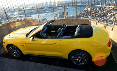 Ford Mustang Convertible top the empire state building