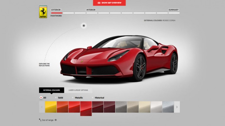 Ferrari 488GTB Configurator