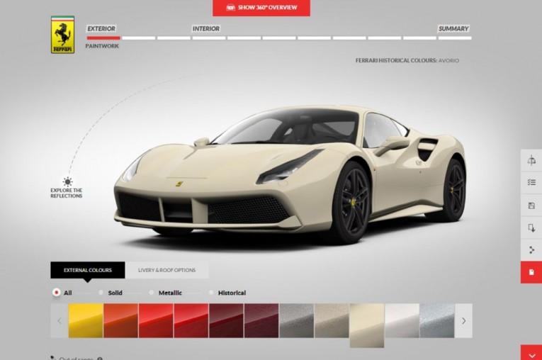 Ferrari 488GTB Configurator