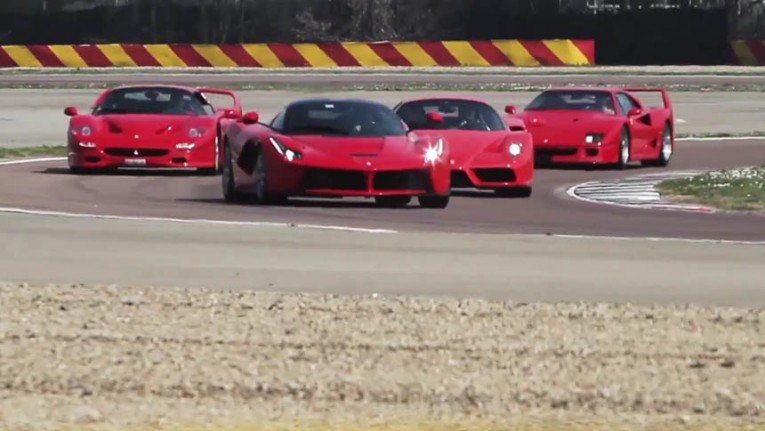 All Ferrari hypercars driven on the Fiorano