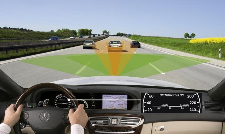 Adaptive cruise control radar illlustration