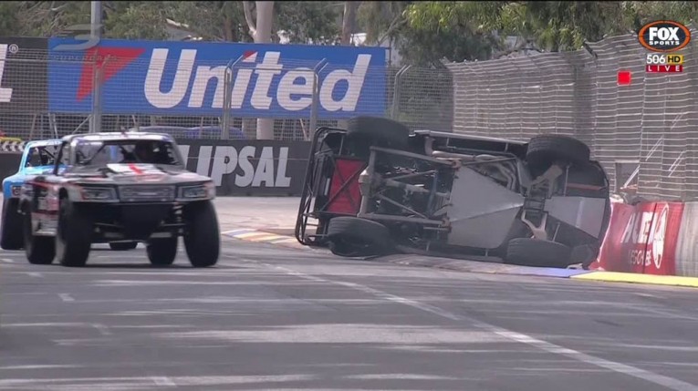 Super Trucks 2015 Adelaide Race 3 Finish Creed Flip