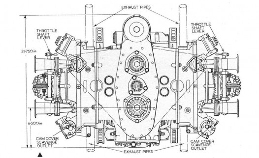 British Racing Motors H-16 flat-16 engine diagram 