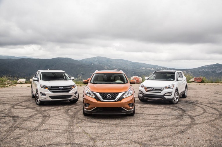 2015 Ford Edge vs. Nissan Murano vs. Hyundai Santa Fe Sport