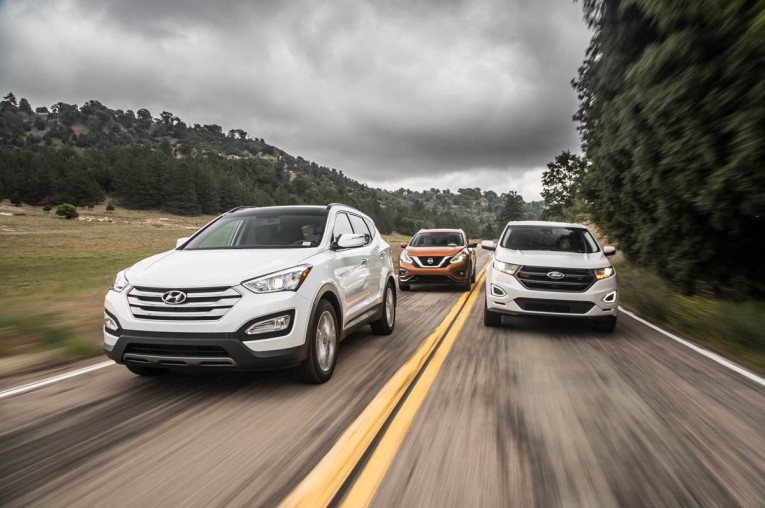 2015 Ford Edge vs. Nissan Murano vs. Hyundai Santa Fe Sport