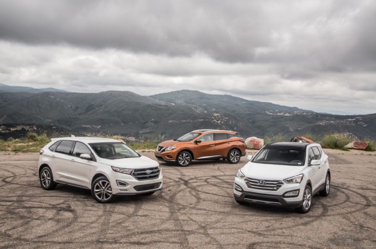 2015 Ford Edge vs. Nissan Murano vs. Hyundai Santa Fe Sport