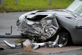 Rare £1million #AstonMartin DB5 sustains major damage