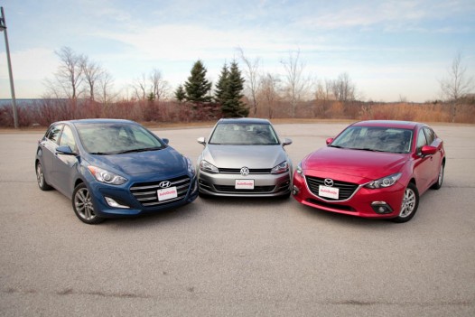 2015 Mazda3 vs Hyundai Elantra GT vs Volkswagen Golf