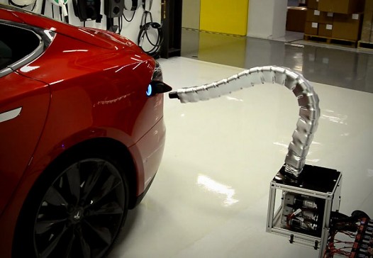 tesla snake robot charger