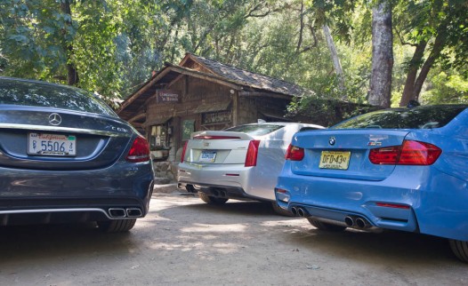 Mercedes-AMG C63 S-Model, BMW M3, and Cadillac ATS-V