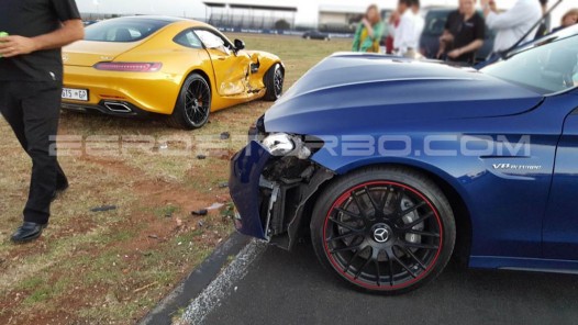 Mercedes-AMG C63 S and AMG GT S accident