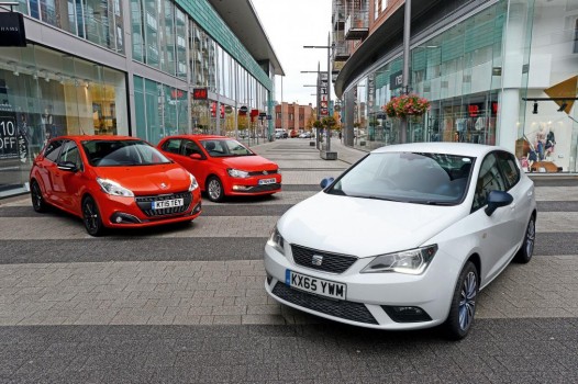 SEAT Ibiza vs Peugeot 208 & VW Polo