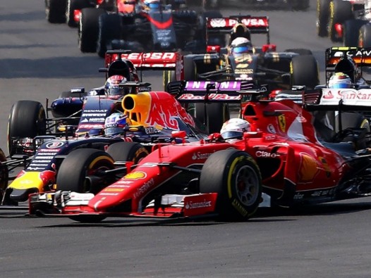 Daniel Ricciardo and Sebastian Vettel