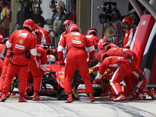 Sebastian Vettel Brazil pit