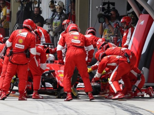 Sebastian Vettel Brazil pit