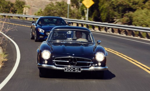 2016 Mercedes-AMG GT S and 1955 Mercedes-Benz 300SL