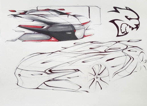 Dodge SRT Concept Design Sketch by Andrew Gombac