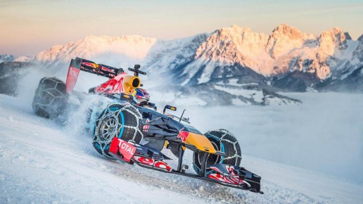 Formula 1 Race Car in the Snow