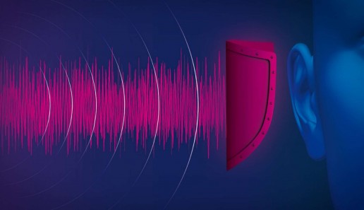 Pink noise protects hearing in a crash