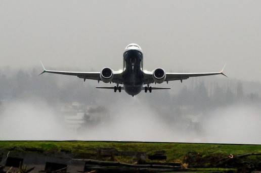 Boeing 737 MAX takes off