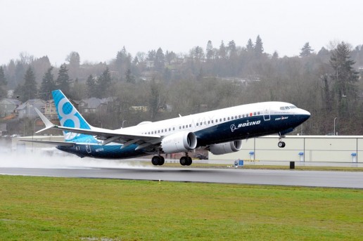 Boeing 737 MAX takes off