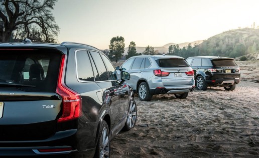 2016 Volvo XC90 T6 AWD Inscription, 2015 BMW X5 xDrive35i, and 2015 Land Rover Range Rover Sport HSE