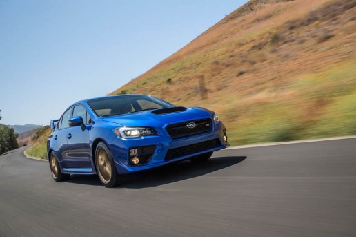 2015-Subaru-WRX-STI-Launch-Edition-front-three-quarter-in-motion-021