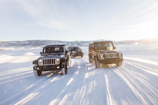 Jeep Wrangler Unlimited Rubicon vs. Mercedes-Benz G550 vs. Toyota Land Cruiser