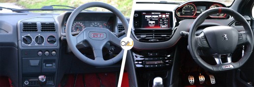 Peugeot 205 GTI vs 208 GTi interior