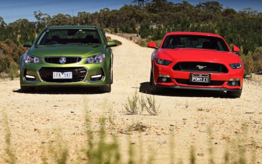 Ford Mustang GT vs Holden SS V Redline Ute