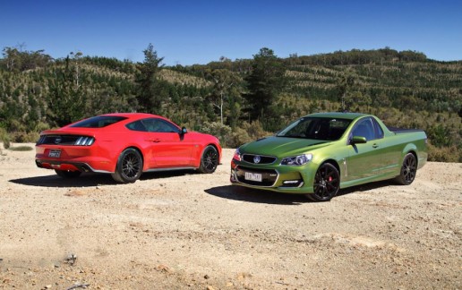 Ford Mustang GT vs Holden SS V Redline Ute