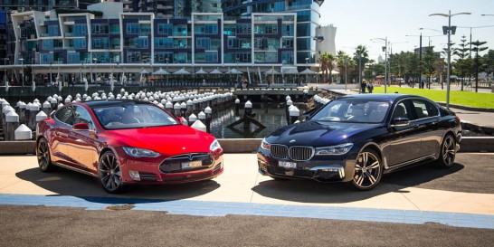 2016 Tesla Model S P90D v BMW 730d