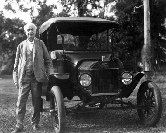Thomas Edison with Model T