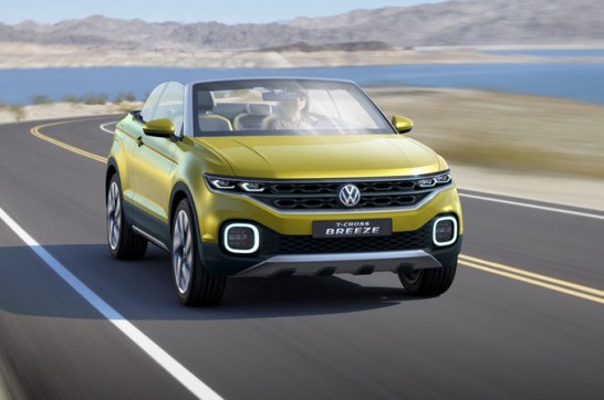 Volkswagen-T-Cross-Breeze-concept-front-three-quarter-in-motion-e1456786402755