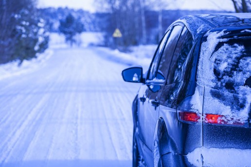 Car covered with snow.