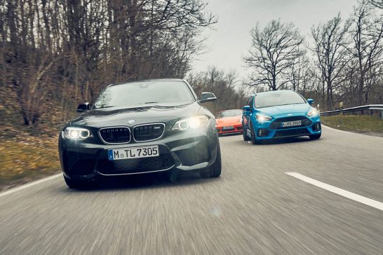 BMW M2 vs. Ford Focus RS vs. Porsche 718 Boxster S