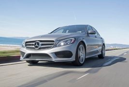 2016-Mercedes-Benz-C300-RWD-front-three-quarter-in-motion