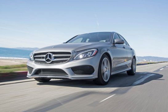 2016-Mercedes-Benz-C300-RWD-front-three-quarter-in-motion