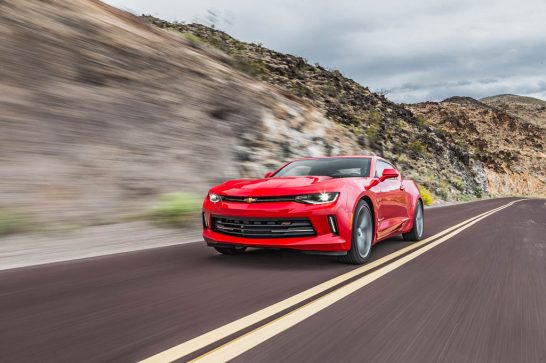 2016-Chevrolet-Camaro-RS-front-three-quarters-in-motion