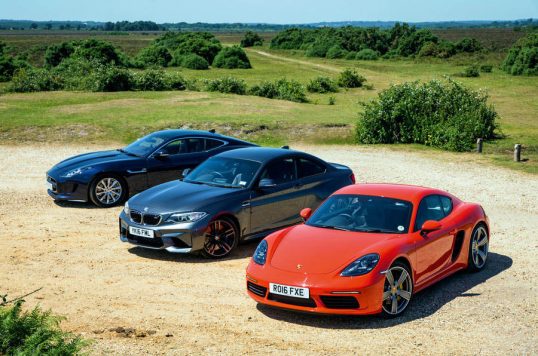 BMW M2 vs Porsche 718 Cayman S vs Jaguar F-Type