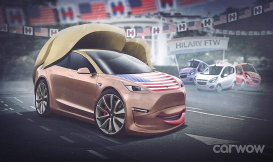 Hilary Clinton Tesla model-3