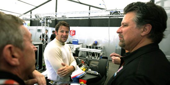 Michael Andretti (right) with son Marco