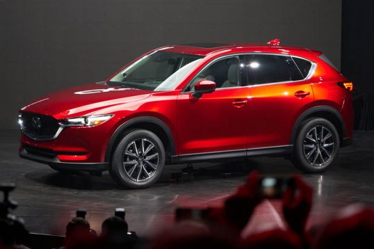2017-mazda-cx-5-front-three-quarter-view-on-stage