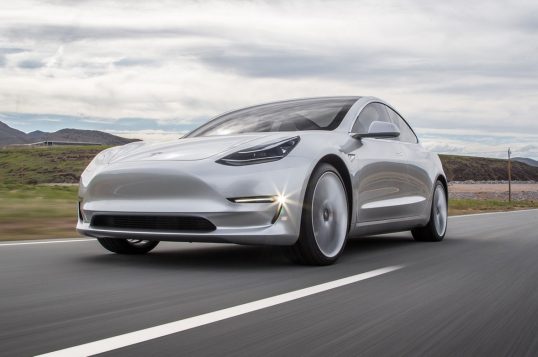 2017-tesla-model-3-front-three-quarter-in-motion