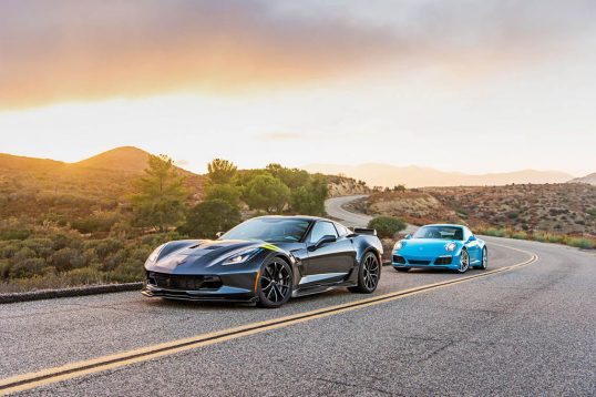 2017-chevrolet-corvette-grand-sport-vs-2017-porsche-911-carrera-s-front-three-quarter