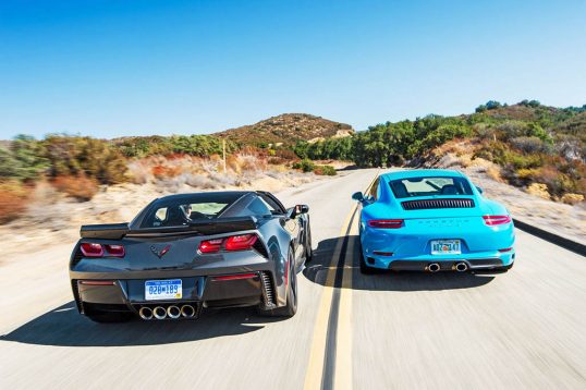 2017-chevrolet-corvette-grand-sport-vs-2017-porsche-911-carrera-s-rear-end-in-motion